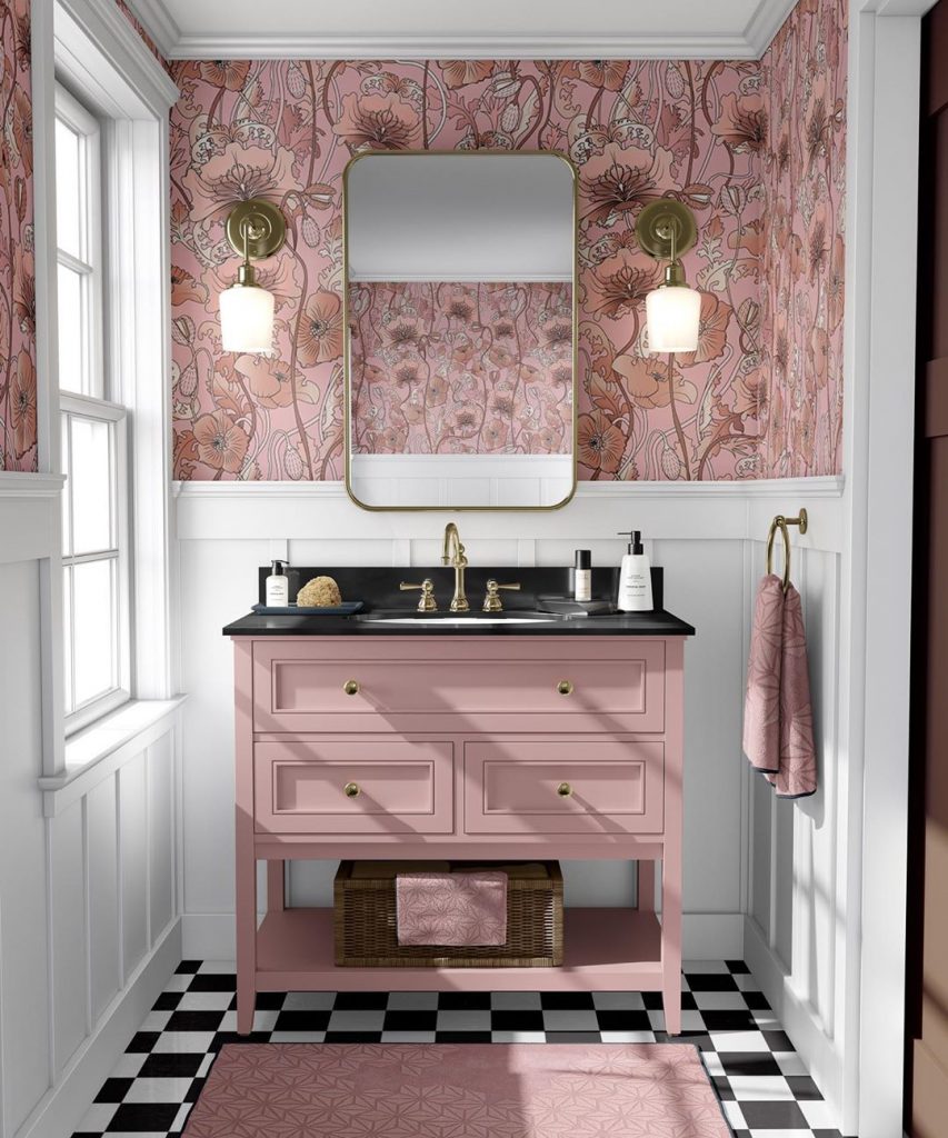 Pink bathroom interior design idea for 2020