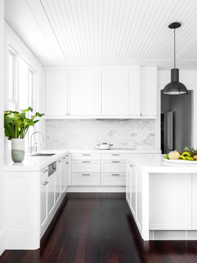 White kitchen wooden floor trend 2020