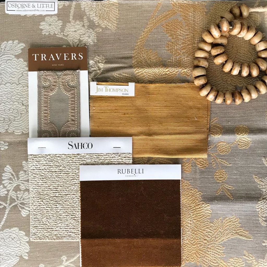 flat lay interior design inspiration in fall colors palette