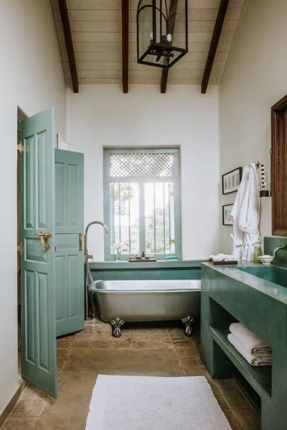 jade green bathroom interior