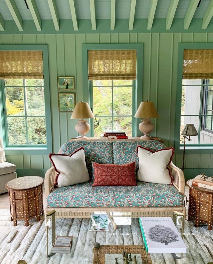 Farrow & Ball Yeabridge Green living room trend