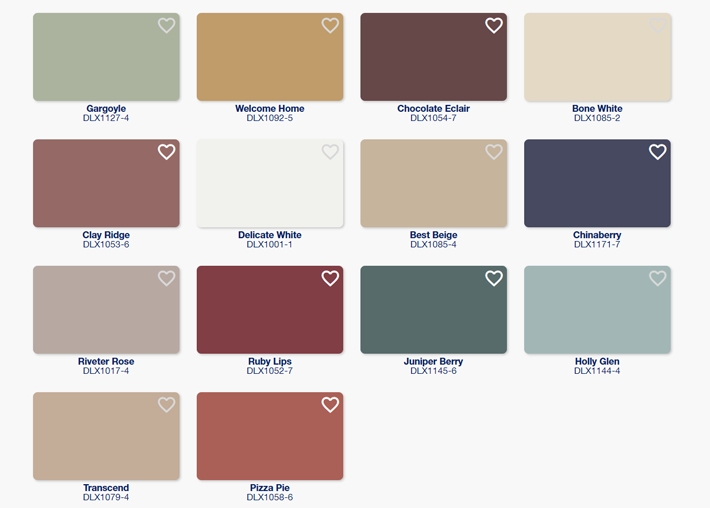 Dulux Exterior Paint Colours Chart