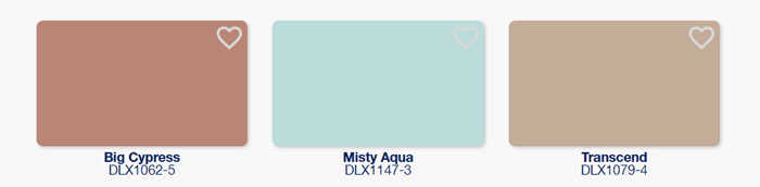 Dulux Transcend, Big Cypress and Misty Aqua paint color swatch