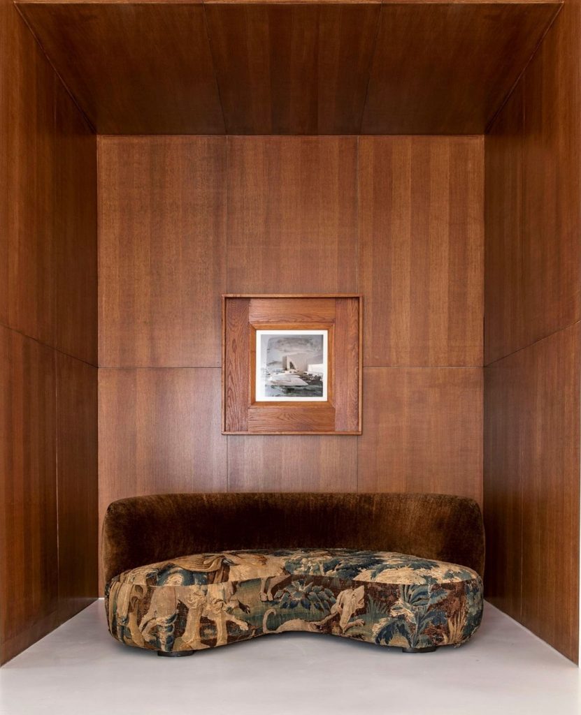 Modern vintage lines sofa interior