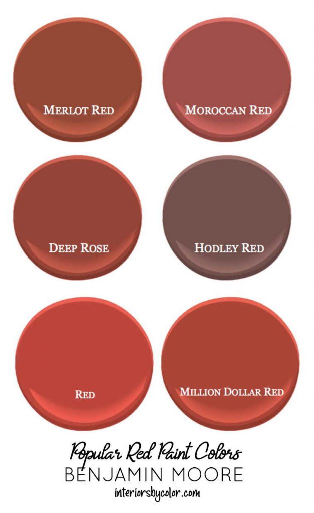 Popular Red Paint colors Benjamin Moore