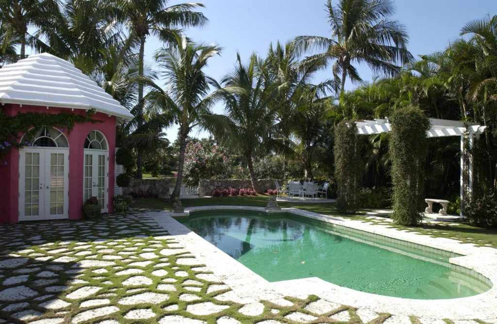 pink poolhouse