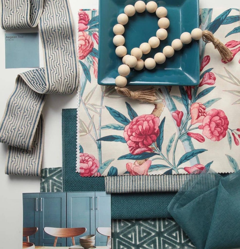 Benjamin Moore Aegean Teal layouts coral