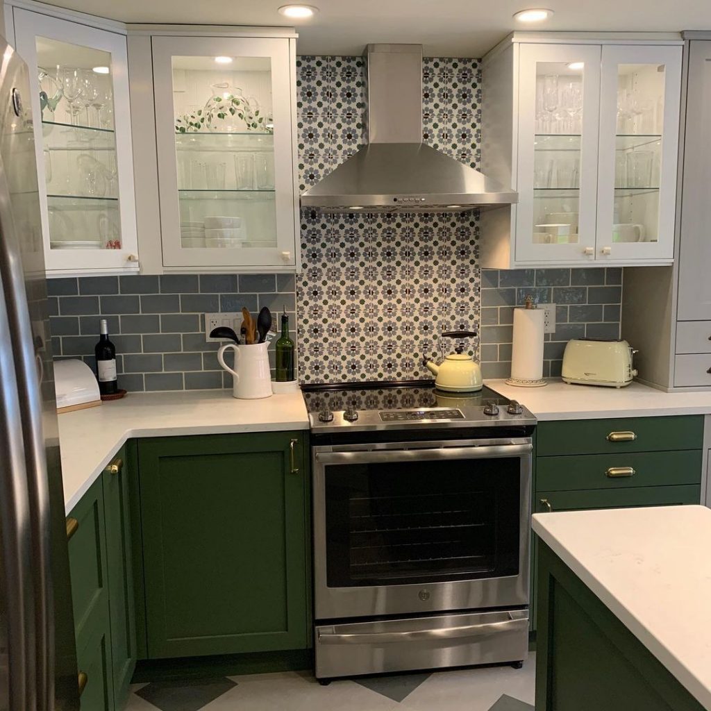 Benjamin Moore Peale Green kitchen island