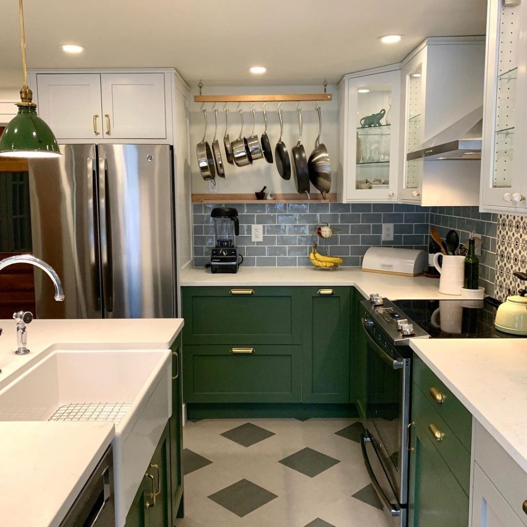 Benjamin Moore Peale Green kitchen island