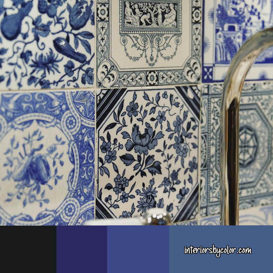 Blue Georgian Tiles Paint Color Scheme