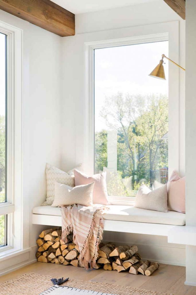 Modern farmhouse style window nook