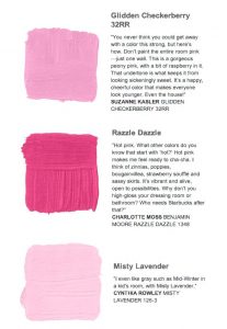 Pink Paint Color Swatches - Interiors By Color