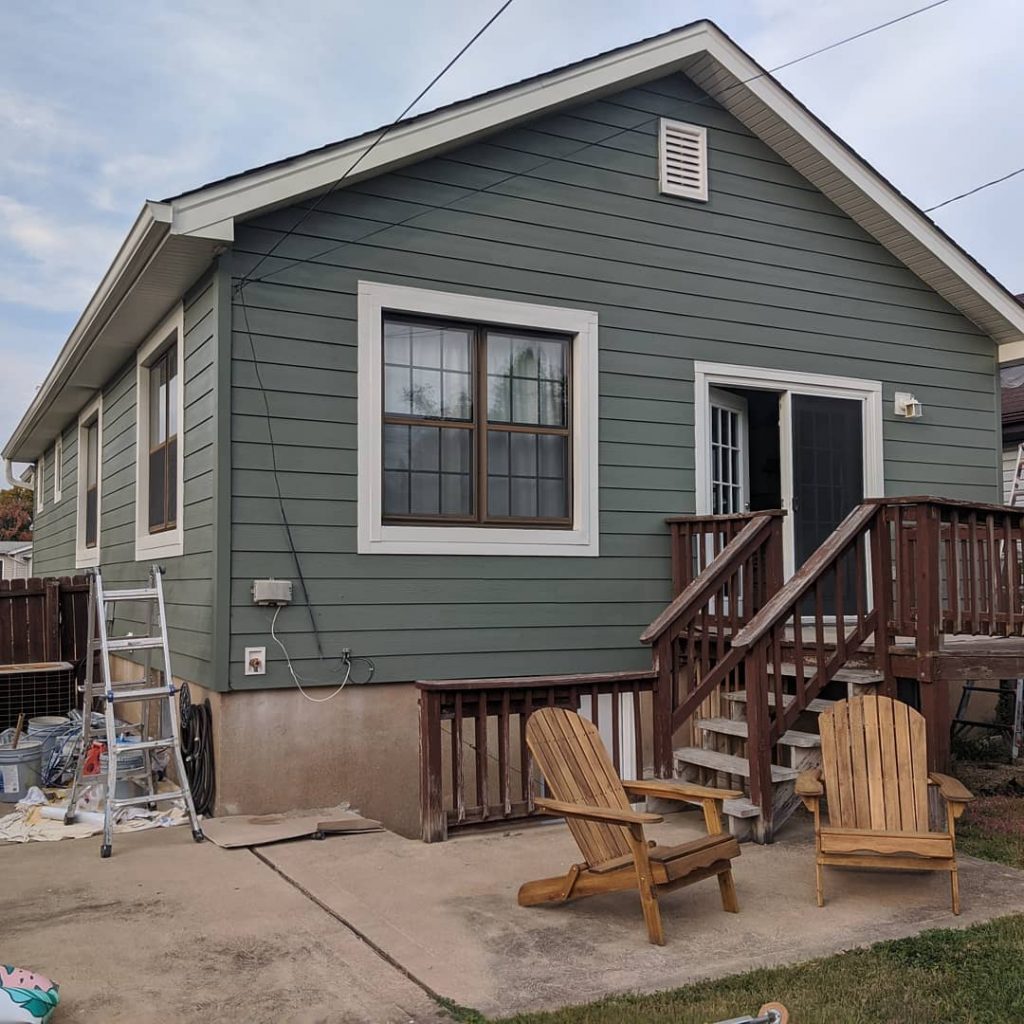 Sherwin Williams Retreat Exterior Paint front porch