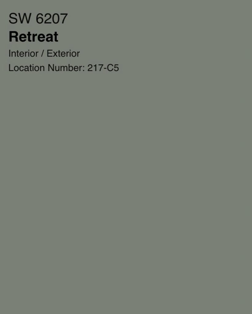 Sherwin Williams Retreat green paint color swatch