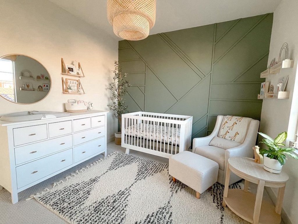 Sherwin Williams Retreat nursery interior paint color
