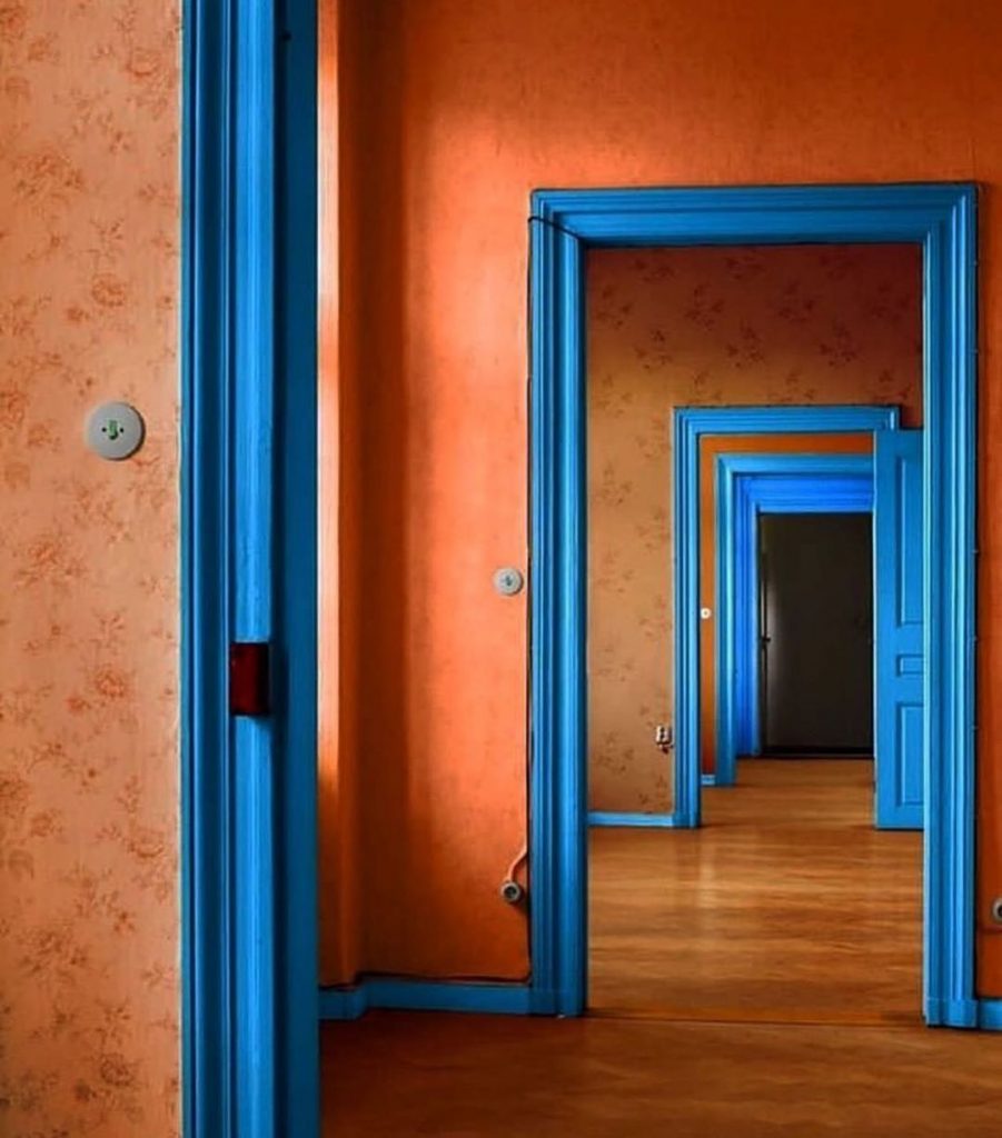 orange and blue interior