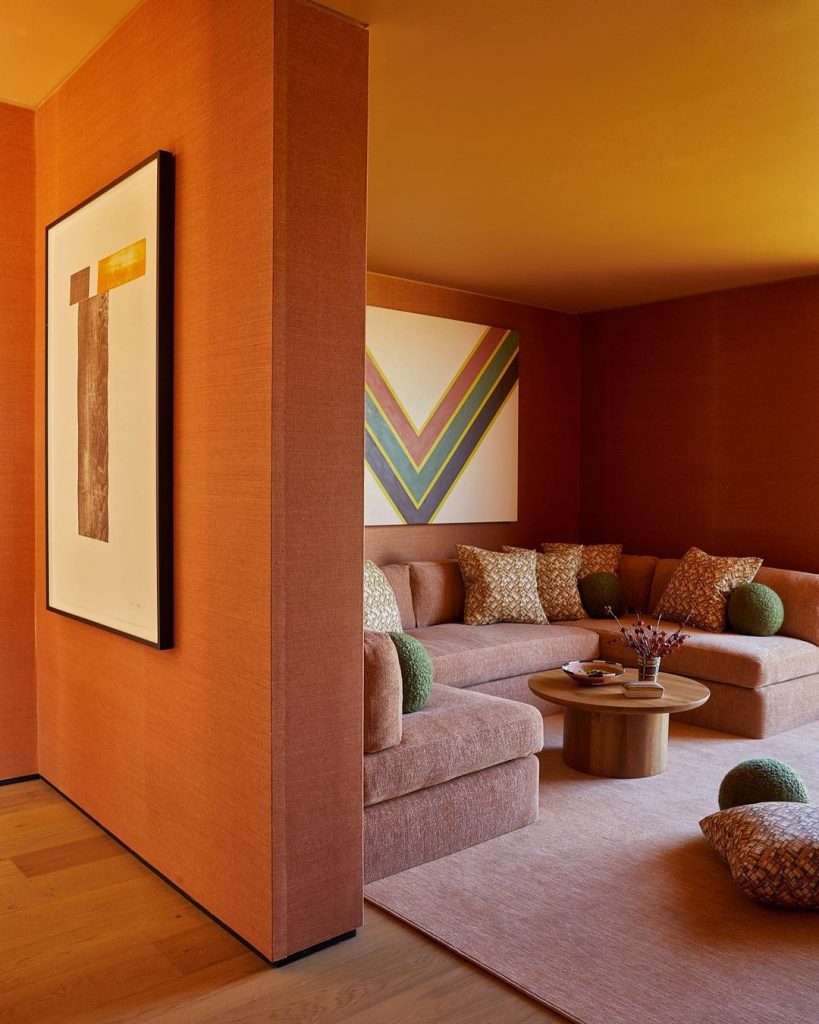 orange interior design tasteful