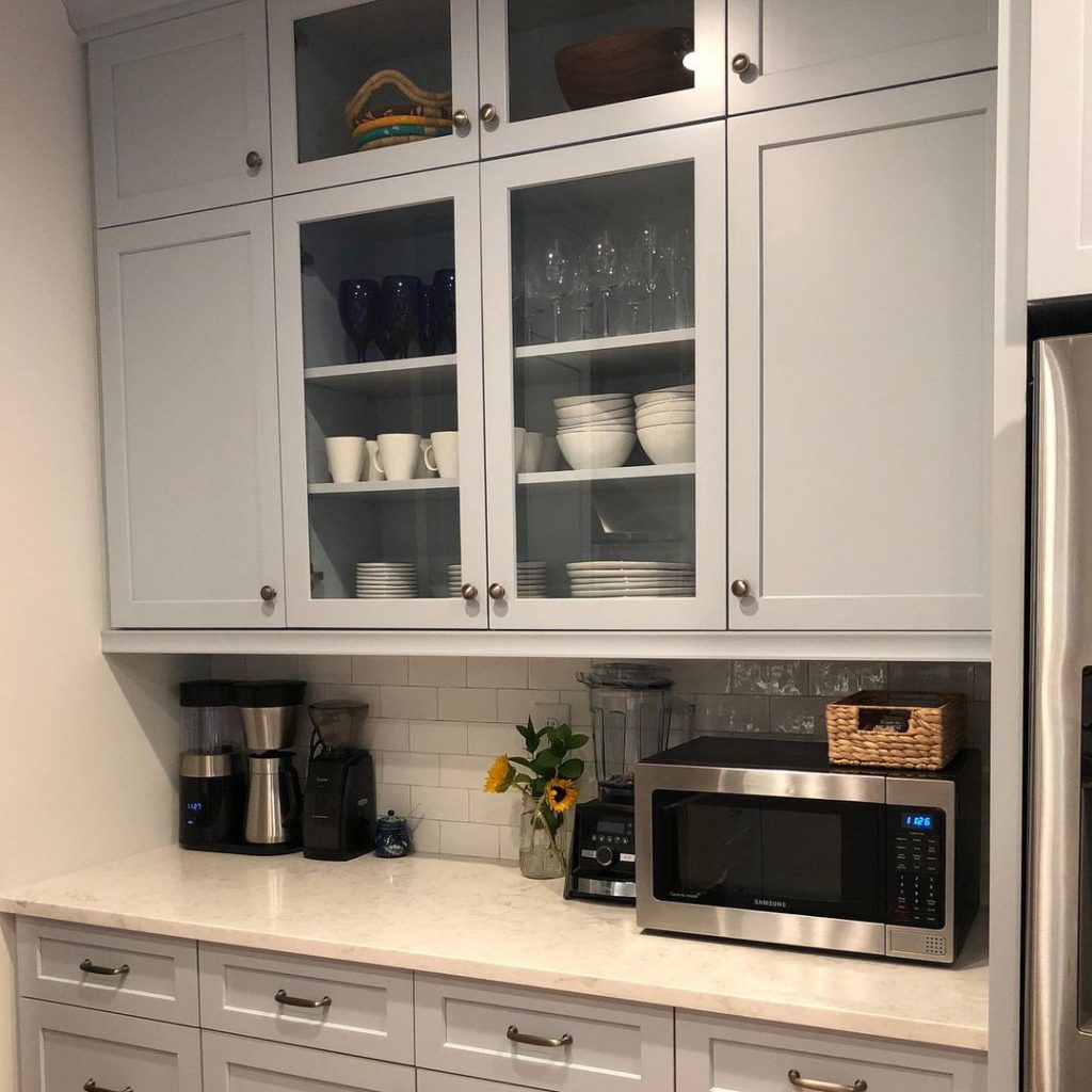 Benjamin Moore Brittany Blue kitchen