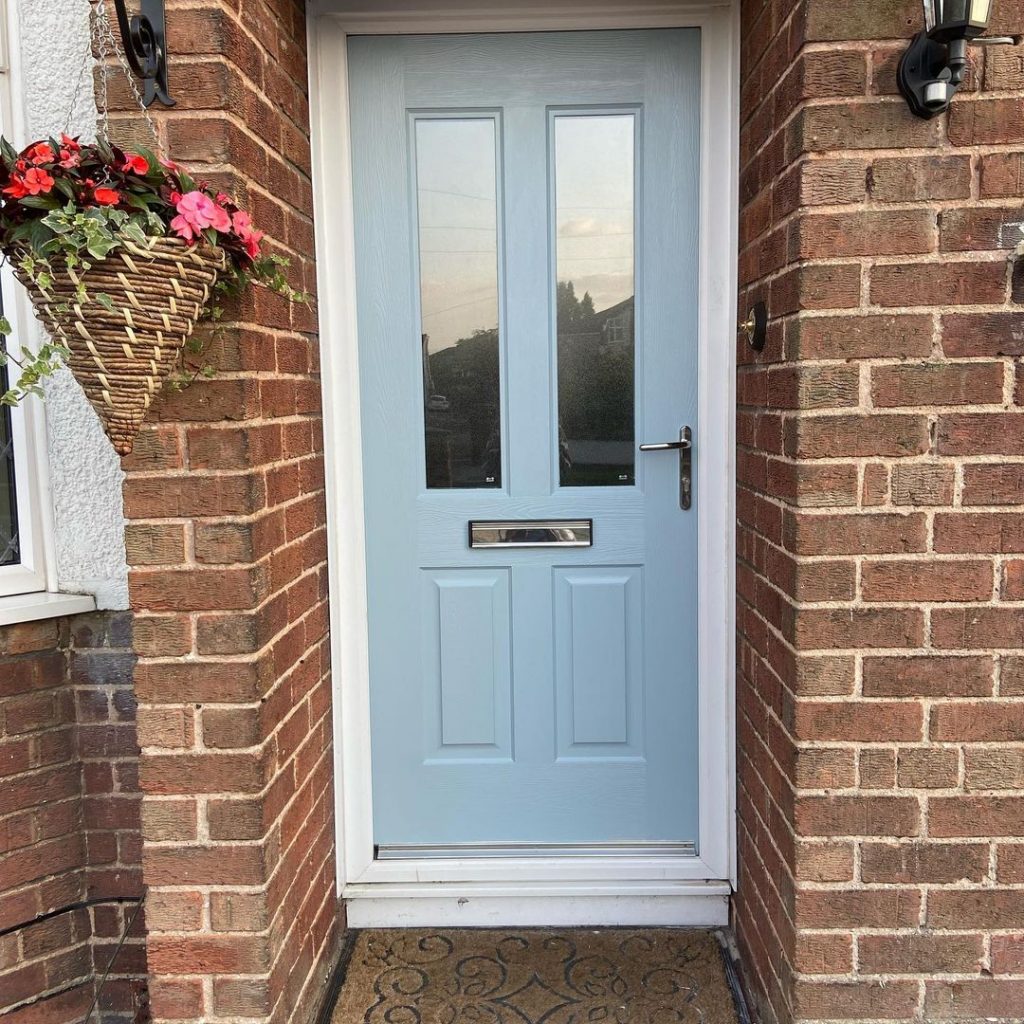 Farrow & Ball Parma Grey blue front door