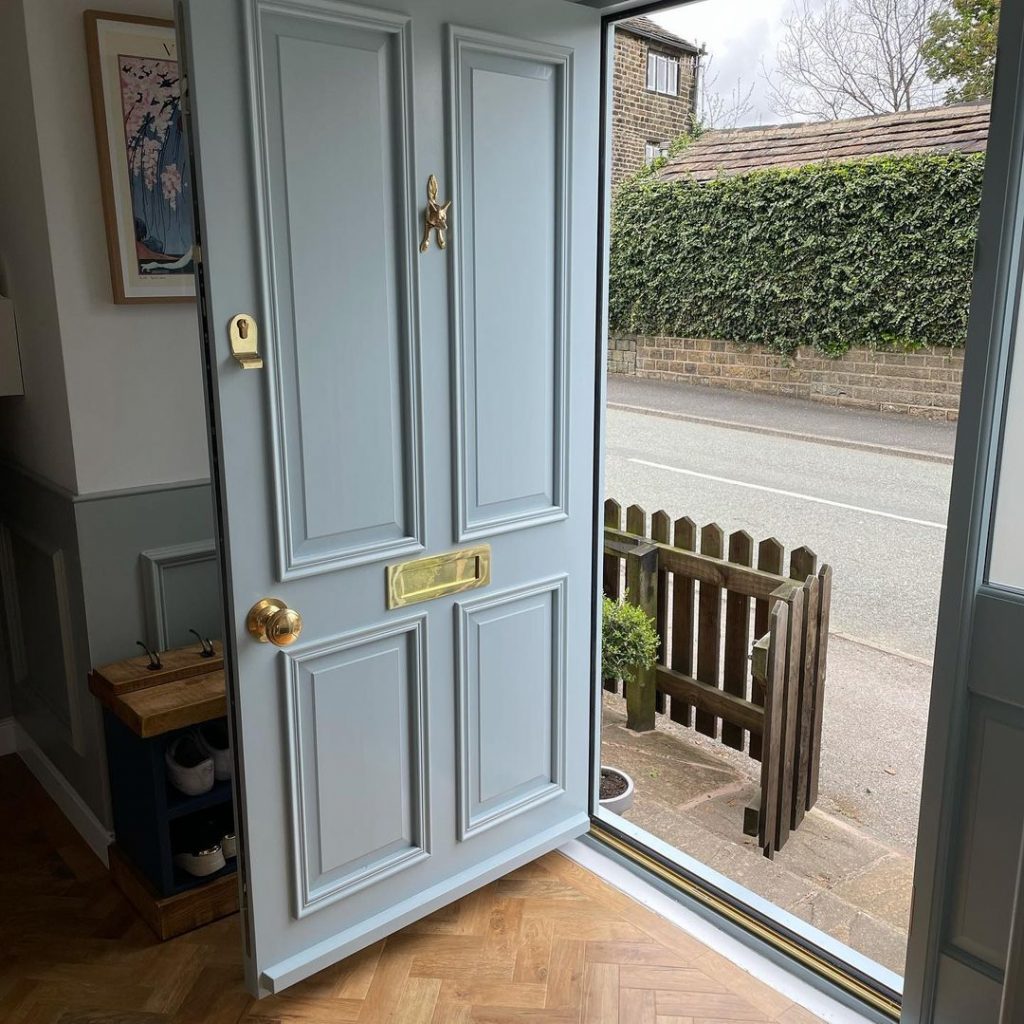 Farrow & Ball Parma Grey painted front door