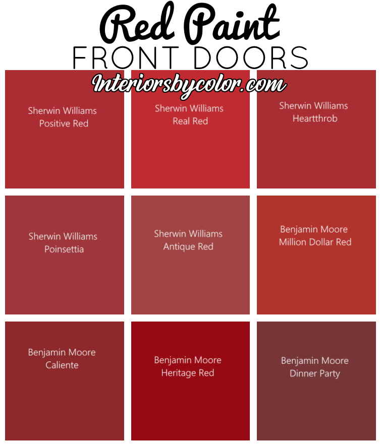 Red front doors on houses paint colors