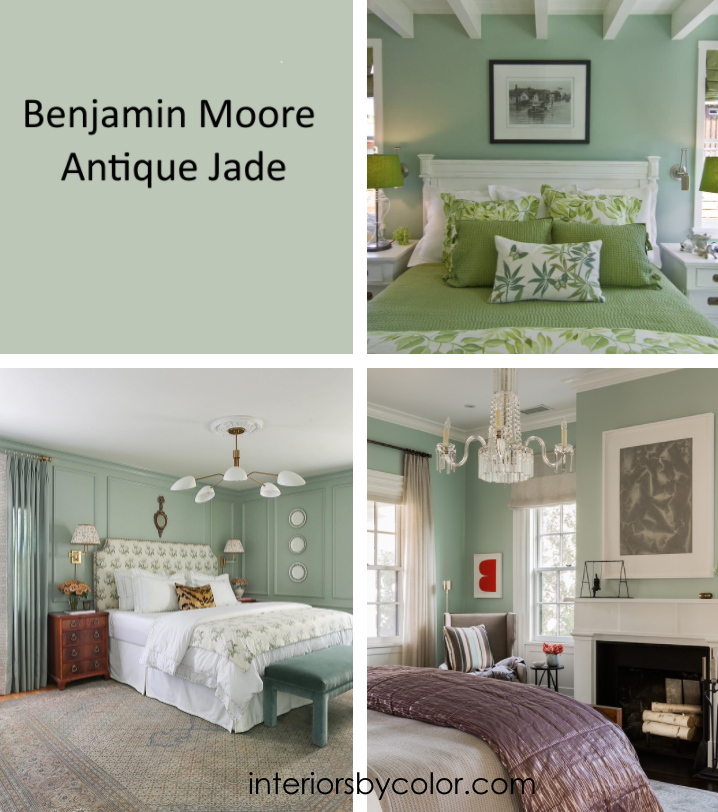 Benjamin Moore Antique Jade green paint color samples