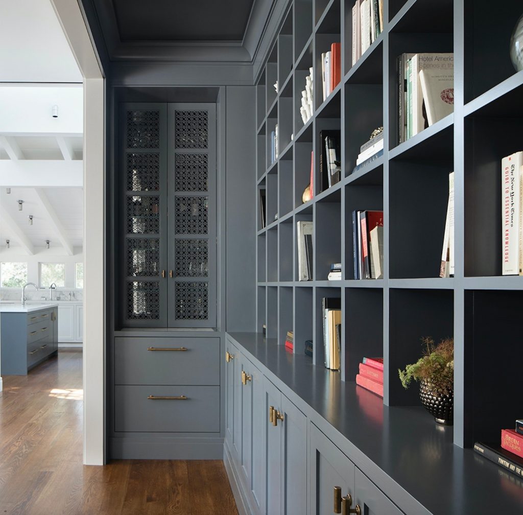 Benjamin Moore Gray Shower Built-in Shelves