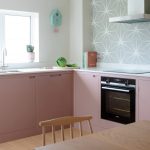 Farrow & Ball Sulking Room Pink & Skimming Stone Sustainable Kitchen Design