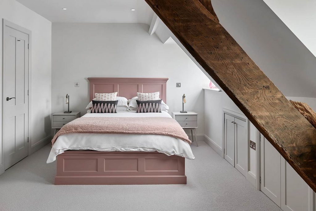 Farrow and Ball Sulking Room Pink Custom Bed