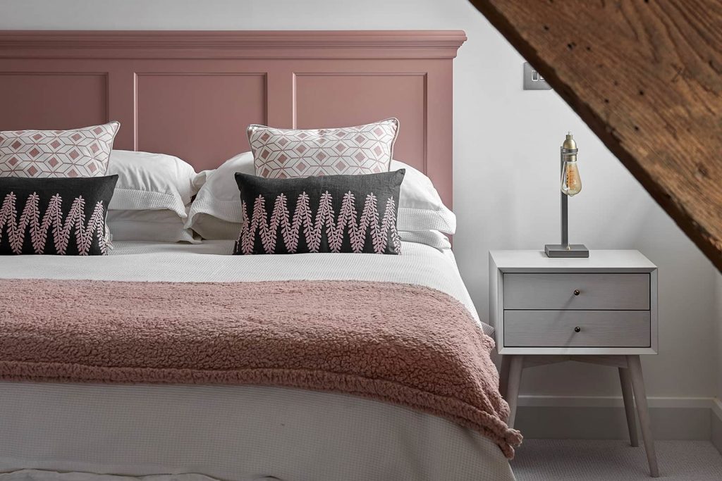 Farrow and Ball Sulking Room Pink Custom Bed