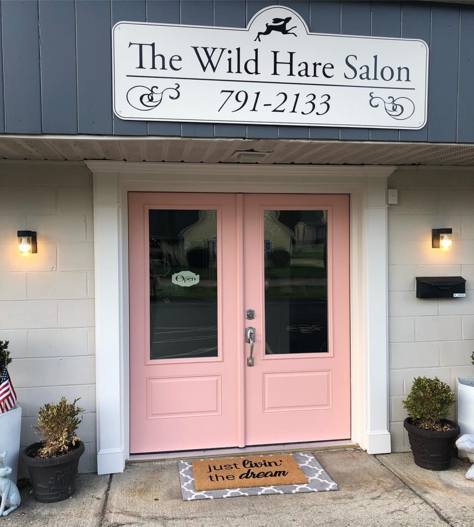 Hair salon front door