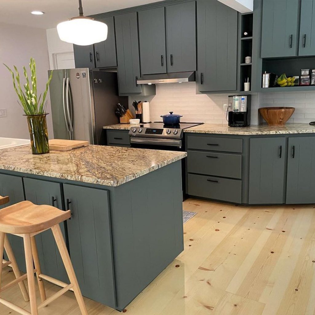 Kitchen Cabinets Painted in Sherwin Williams Homburg Gray