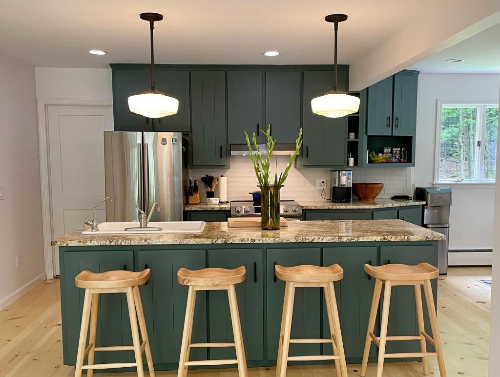 Kitchen Cabinets Painted in Sherwin Williams Homburg Gray idea