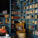 Teal Blue Home Library