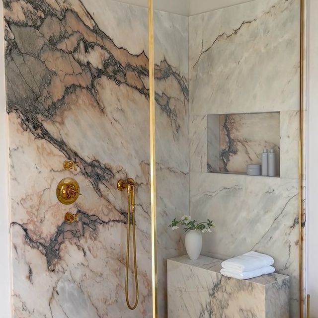 marble and brass bathroom trend 2022