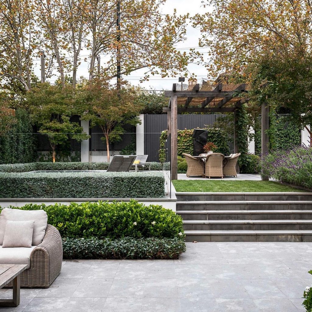 Contemporary patio landscaping Melbourne