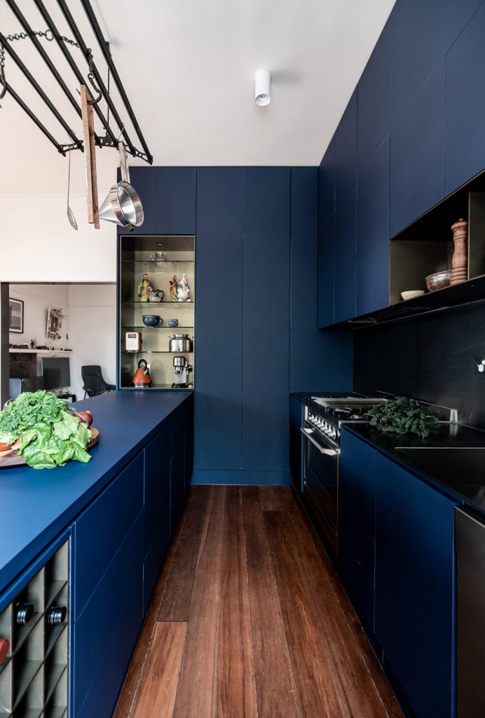 Deep blue kitchen cabinets australia