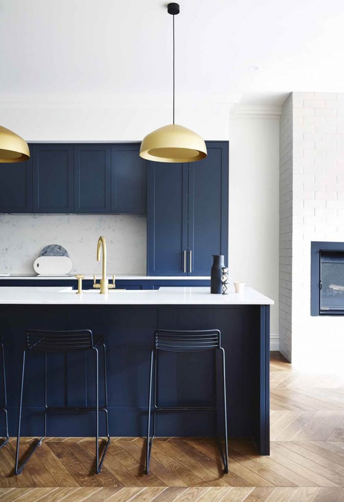 Dulux Oolong paint color blue kitchen australia