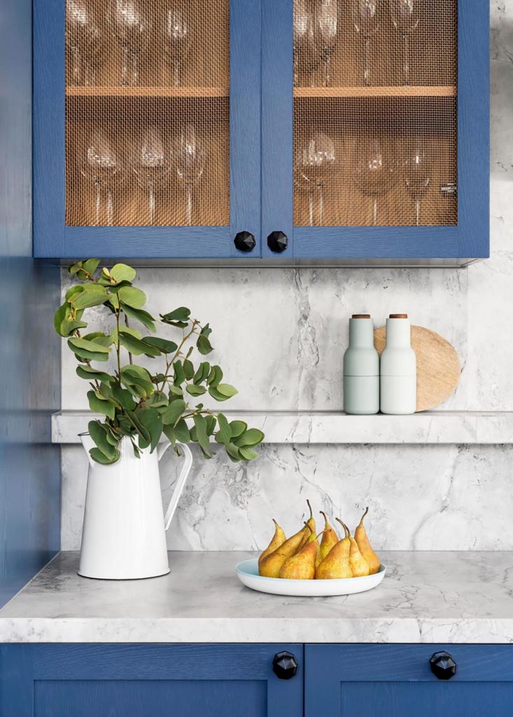 Dulux Property blue painted kitchen