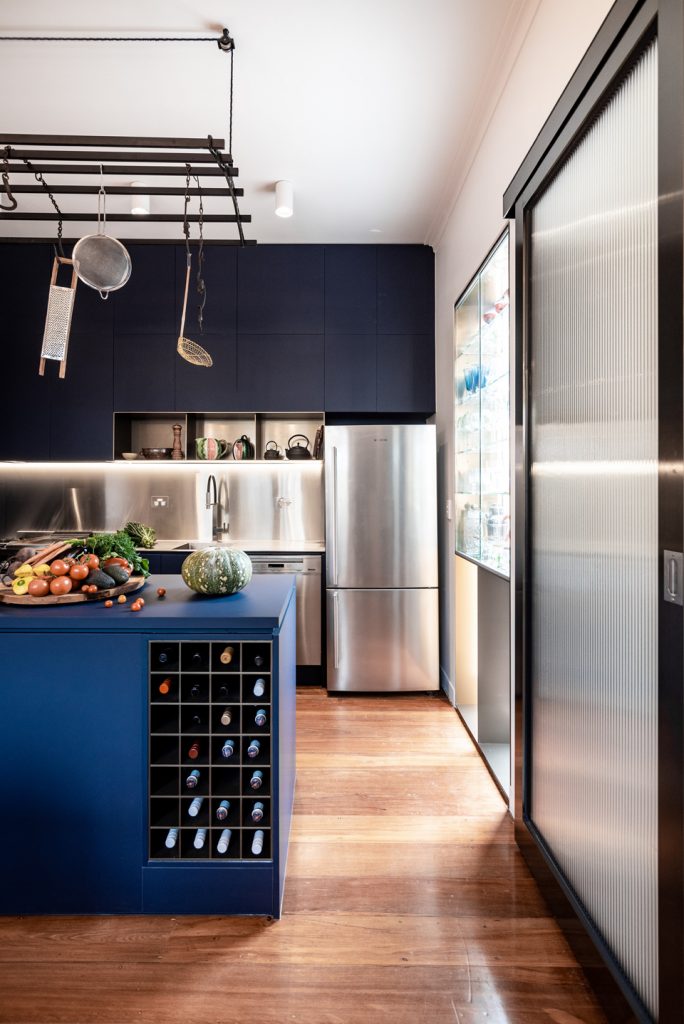 Nanotech Laminate kitchen in dark blue
