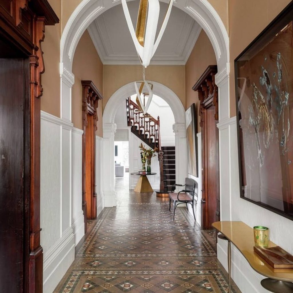 Victorian home entrance foyer staircase