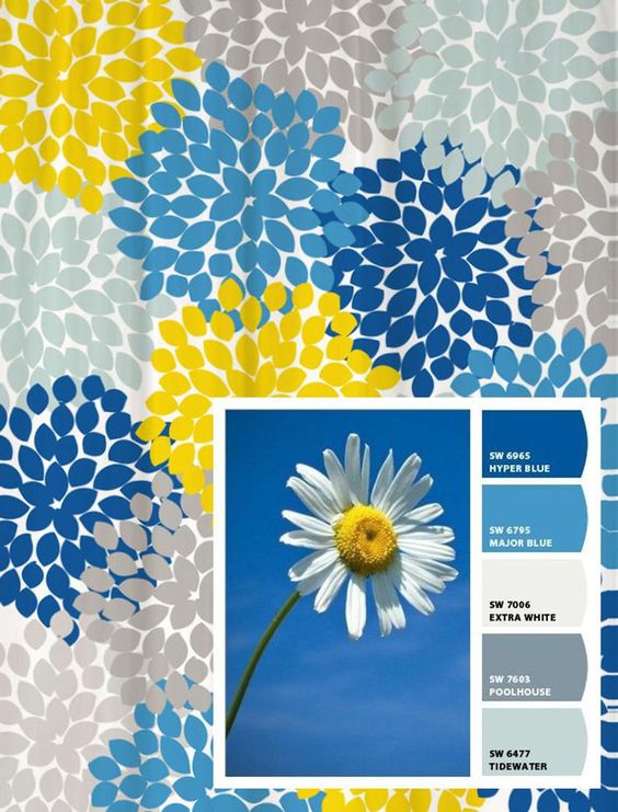 Blue and yellow color schemes inspiration
