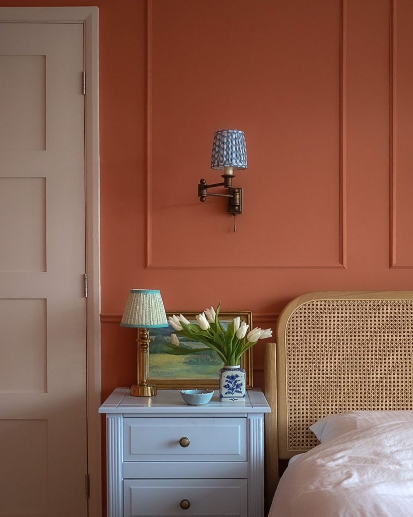 Edward Bulmer Paint Brick bedroom walls in orange