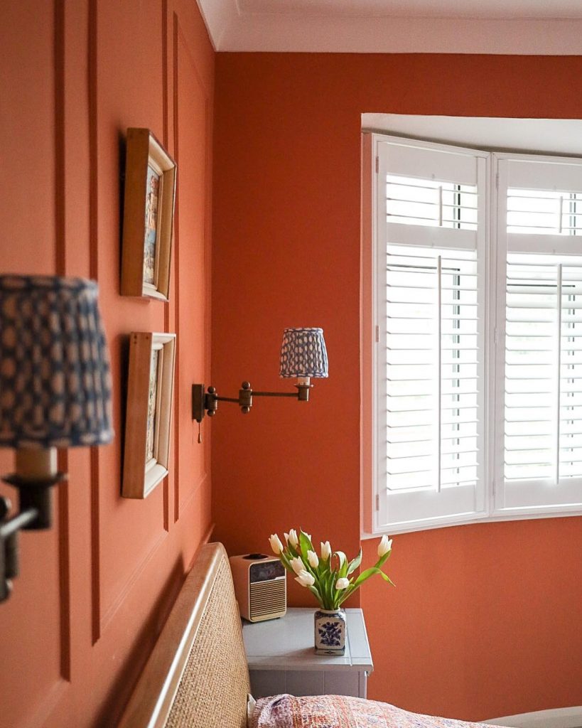 Edward Bulmer Paint Brick bedroom walls in orange