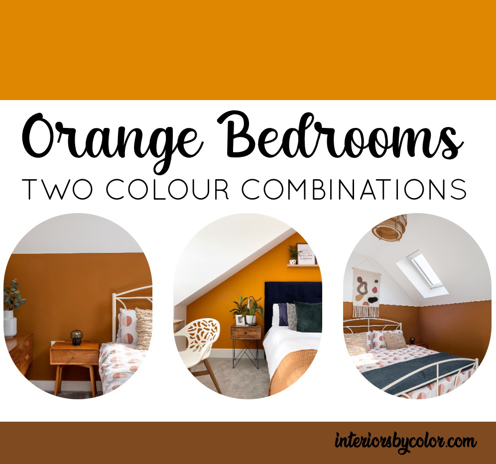 Orange Two Colour Combination for Bedroom Walls