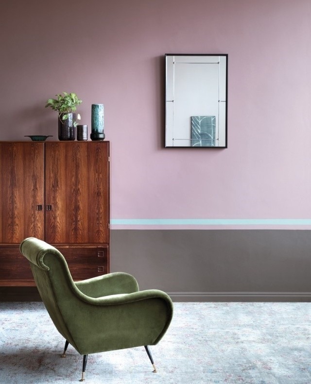 Pink Two Colour Combination for Bedroom Walls