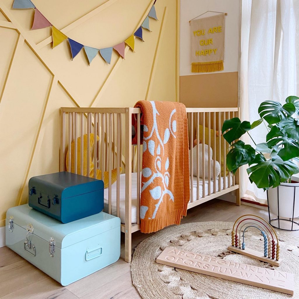 Valspar Star Bright feature wall color nursery