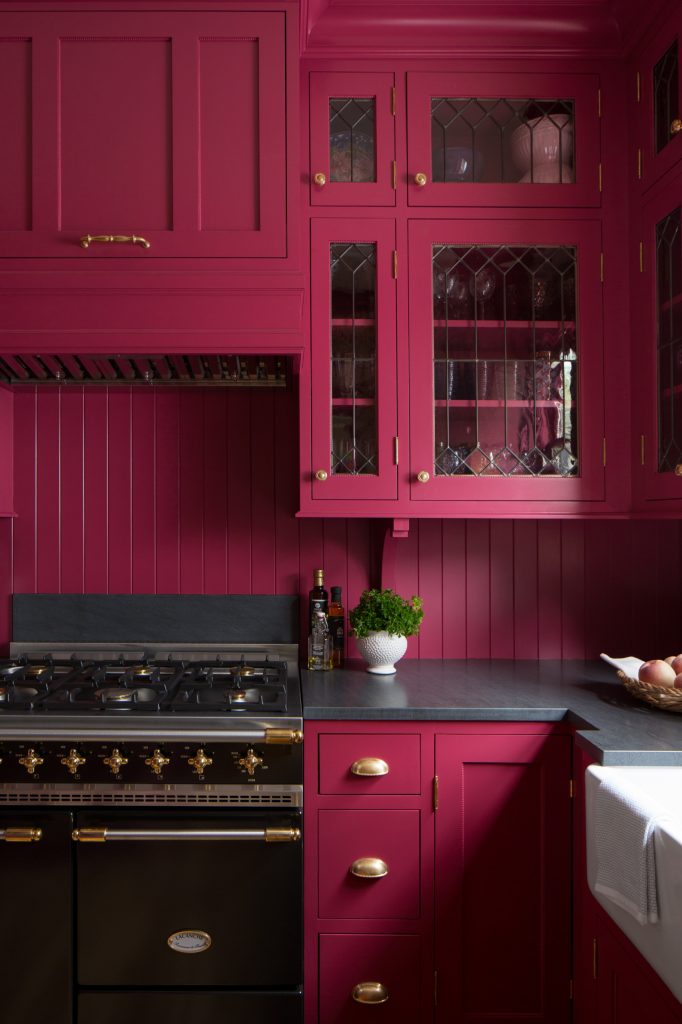 dark pink kitchen design