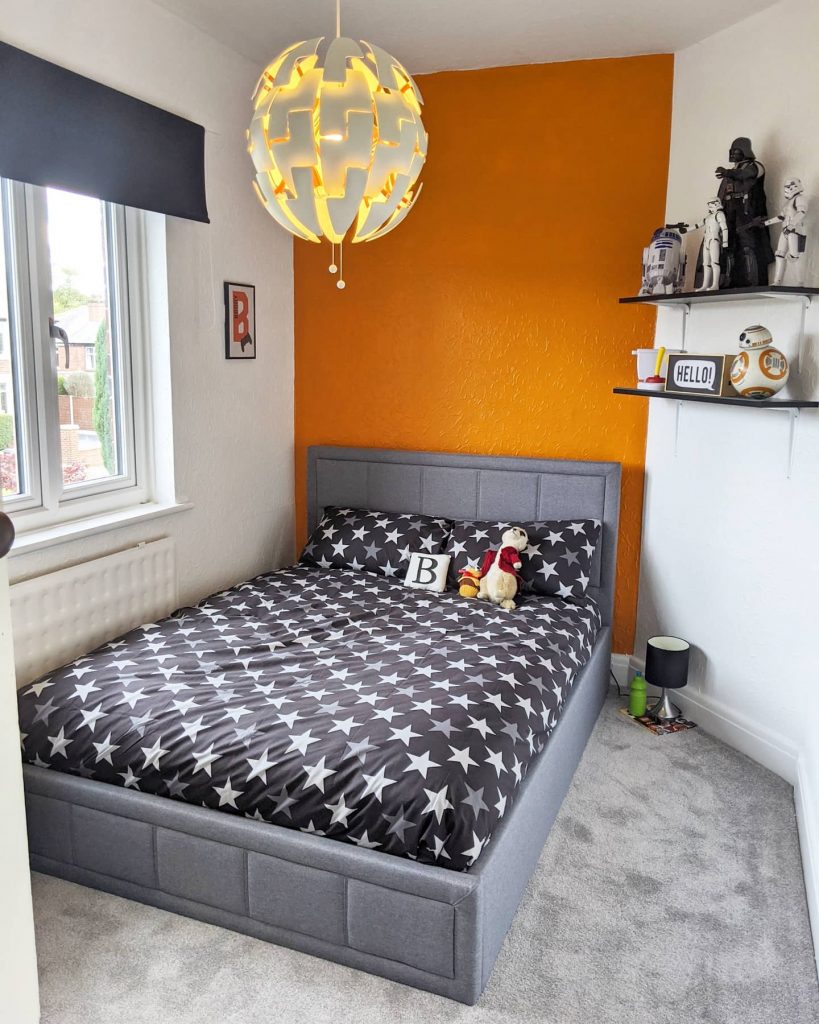 orange wall for a boys bedroom