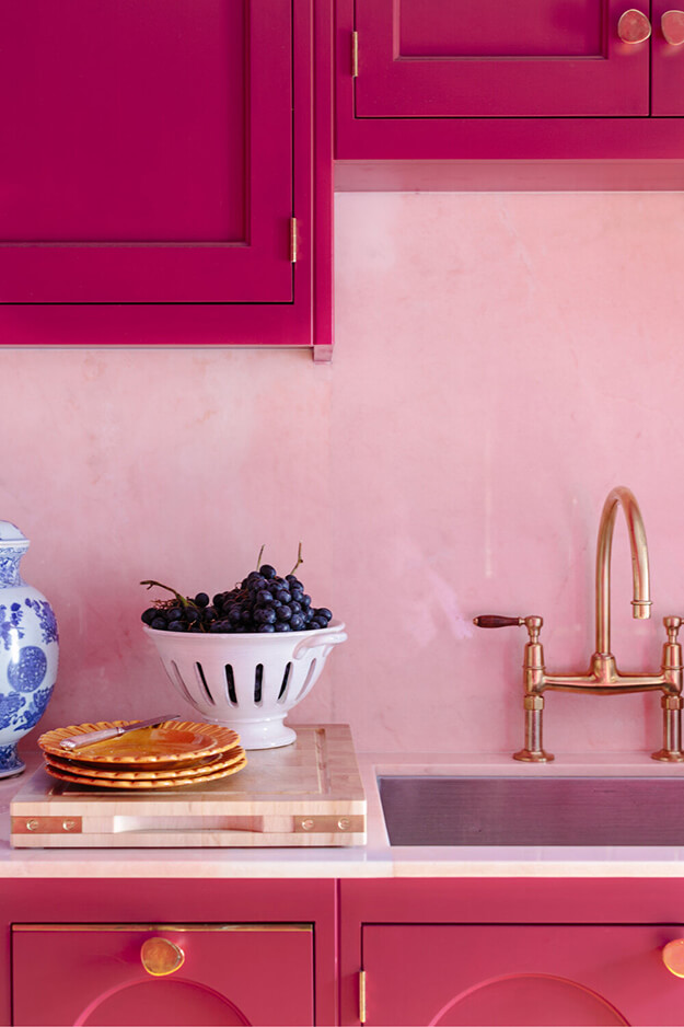 pink on pink kitchen interior inspo